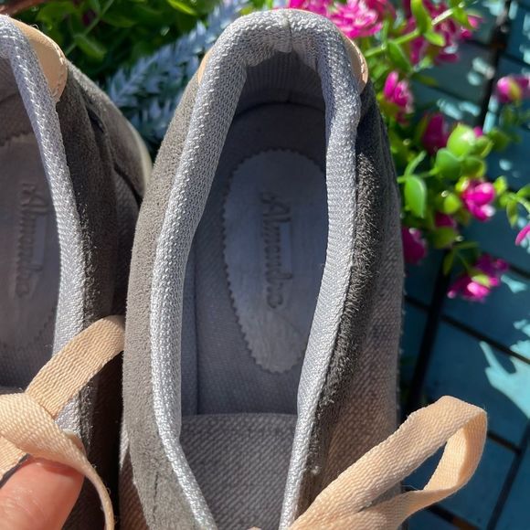 Almendra Grey Tweed Sneaker Peach Laces EU Size 39 US Size 8.5 - Picture 7 of 16